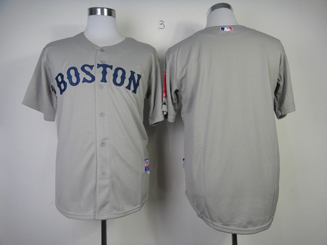 Men Boston Red Sox Blank Grey MLB Jerseys->boston red sox->MLB Jersey